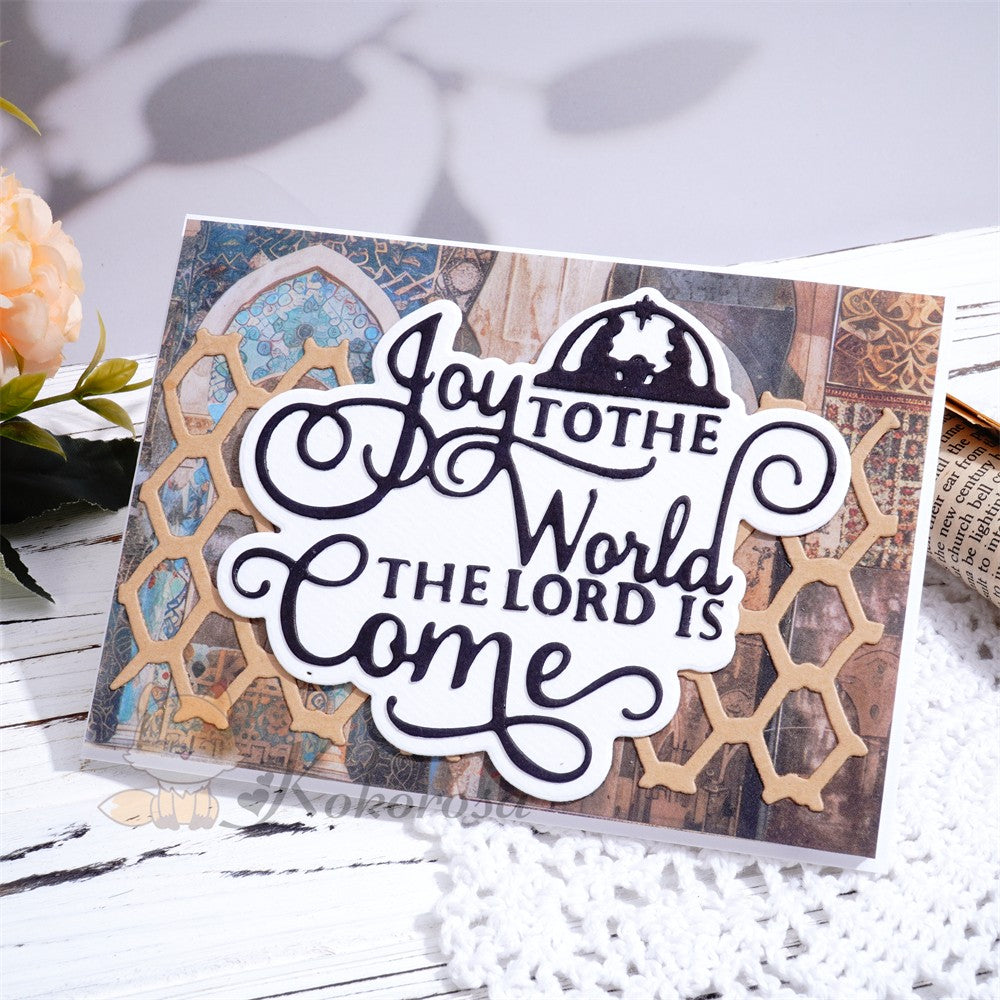 Kokorosa Metal Cutting Dies with "JOY TO THE WORLD THE LORD IS COME" Word