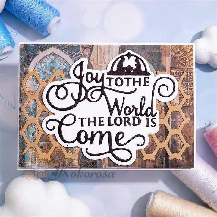 Kokorosa Metal Cutting Dies with "JOY TO THE WORLD THE LORD IS COME" Word