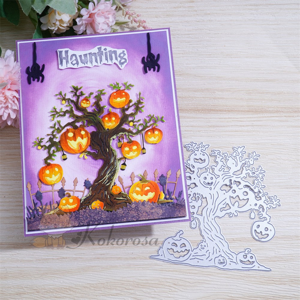 Kokorosa Metal Cutting Dies with Jack-o'-lantern on Tree