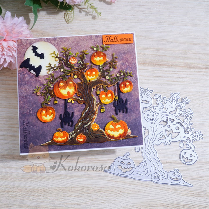 Kokorosa Metal Cutting Dies with Jack-o'-lantern on Tree