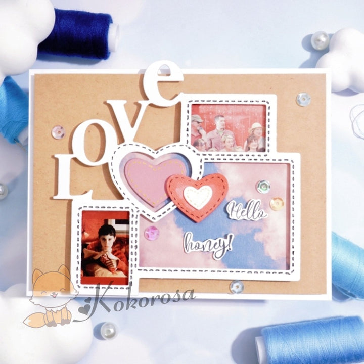 Kokorosa Metal Cutting Dies with "LOVE" Album Frame