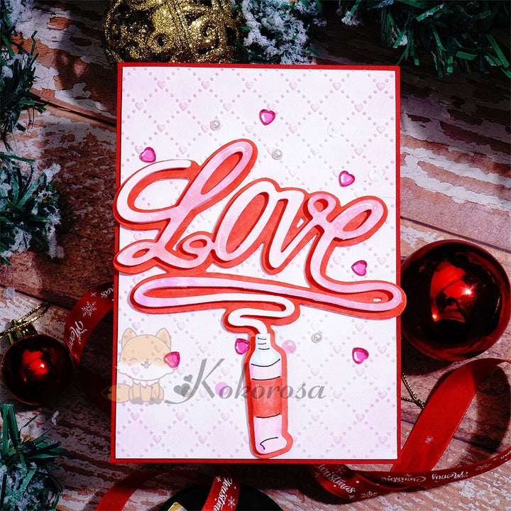 Kokorosa Metal Cutting Dies with "LOVE" Word & Paints