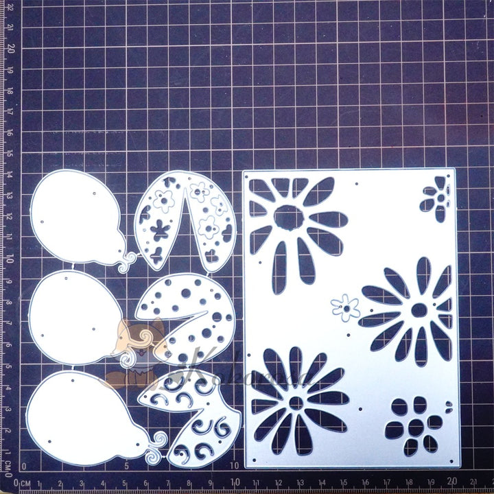 Kokorosa Metal Cutting Dies with Ladybug Flower Background Board