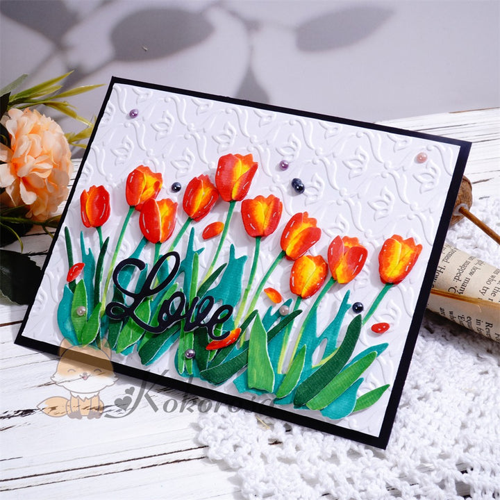 Kokorosa Metal Cutting Dies with Layered Tulips