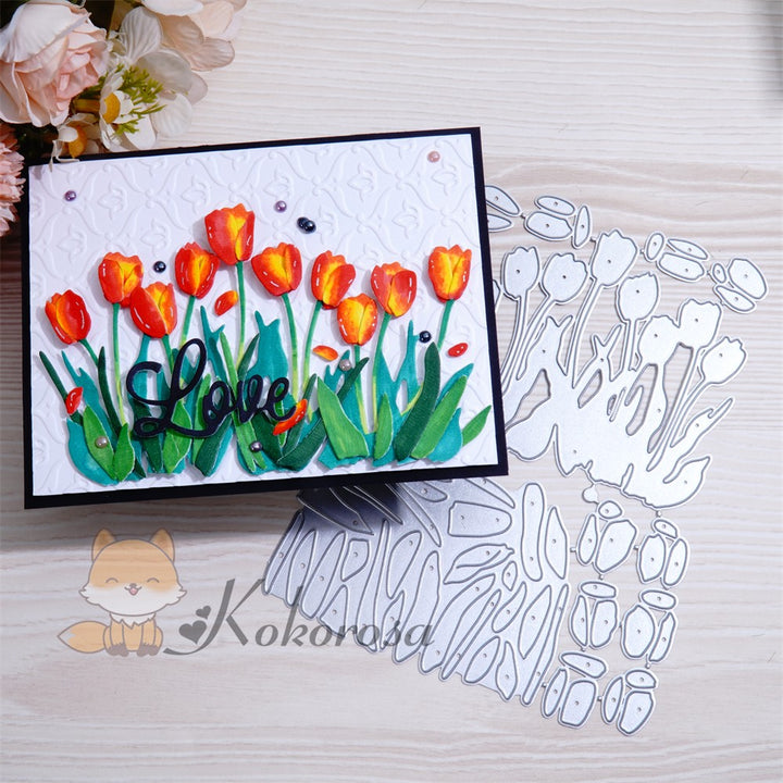 Kokorosa Metal Cutting Dies with Layered Tulips