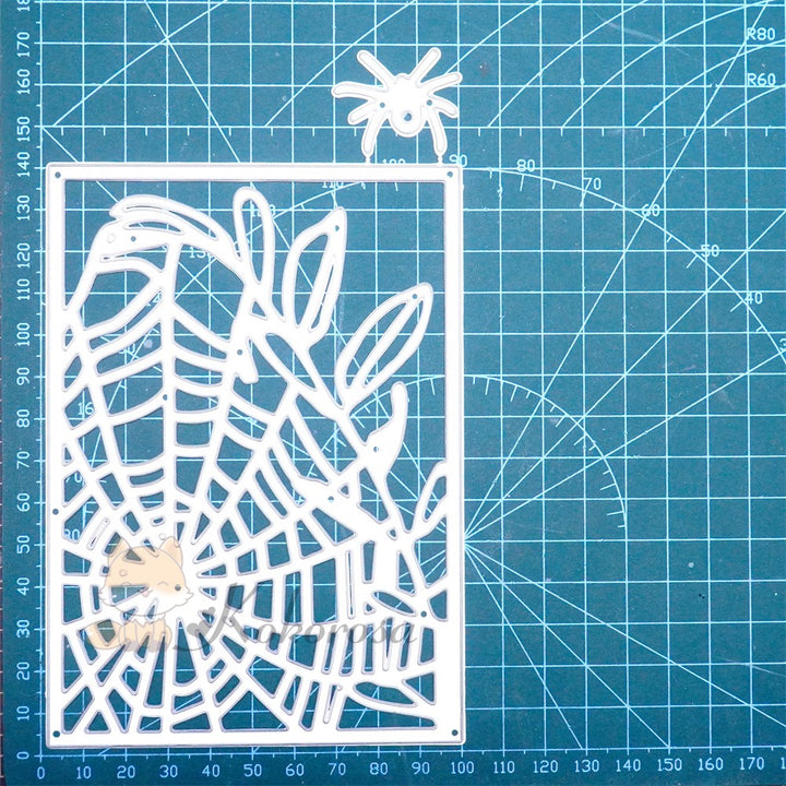 Kokorosa Metal Cutting Dies with Leaves Spiderweb Frame Board