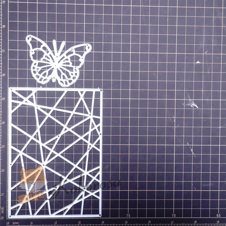 Kokorosa Metal Cutting Dies with Lines Background Board & Butterfly