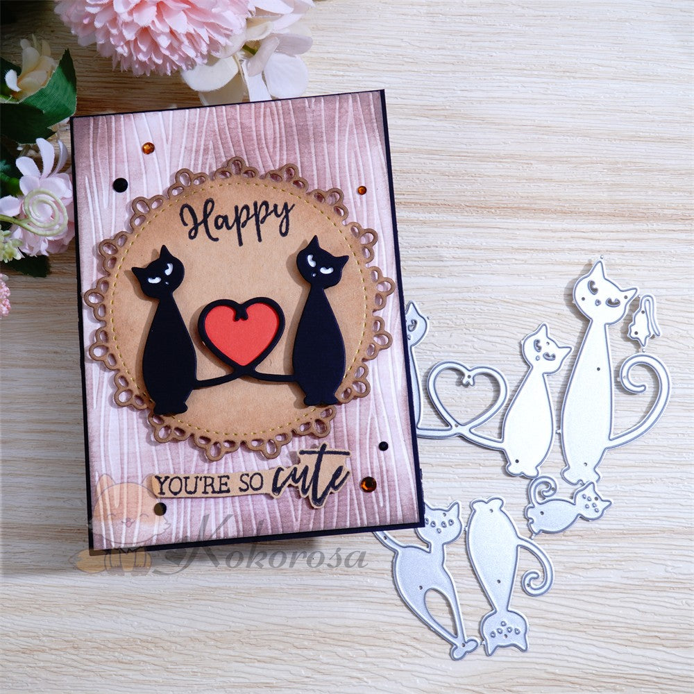 Kokorosa Metal Cutting Dies with Love Cats