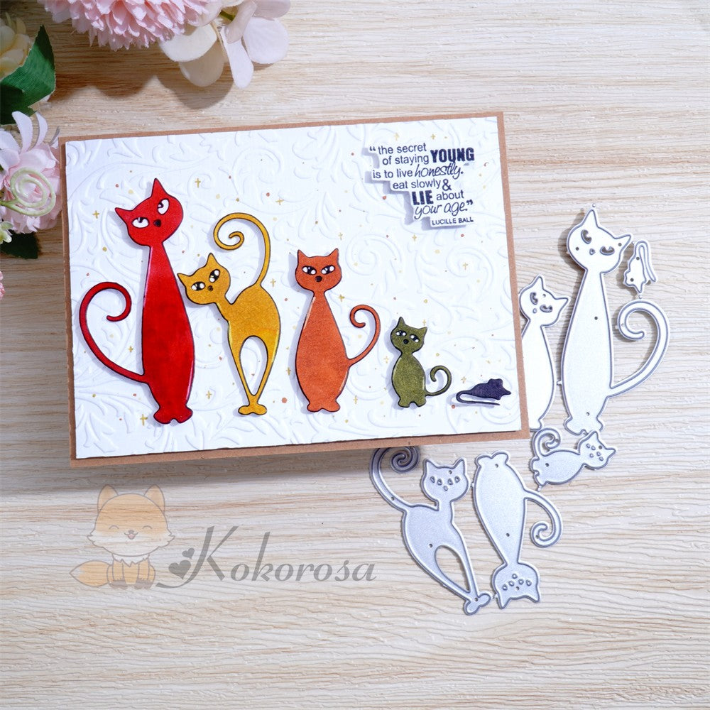 Kokorosa Metal Cutting Dies with Love Cats