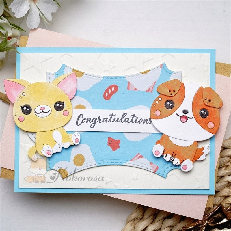 Kokorosa Metal Cutting Dies with Lovely Cat & Dog