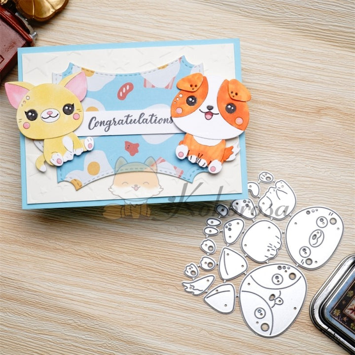 Kokorosa Metal Cutting Dies with Lovely Cat & Dog