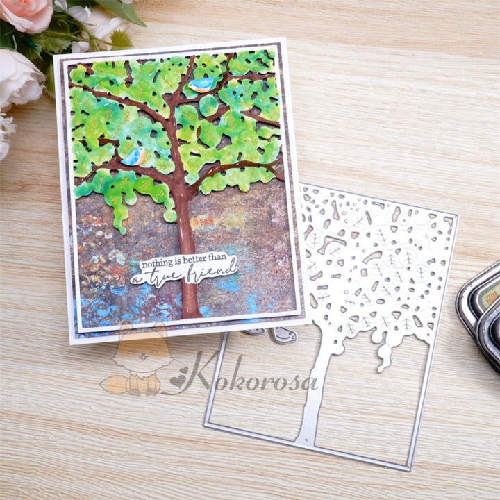 Kokorosa Metal Cutting Dies with Lush Tree Background Board