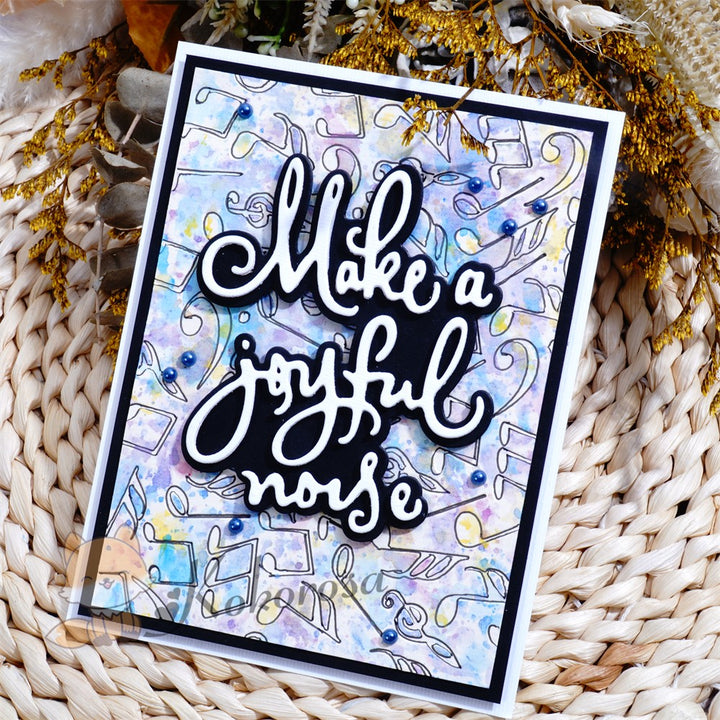 Kokorosa Metal Cutting Dies with "Make a joyful noise" Words