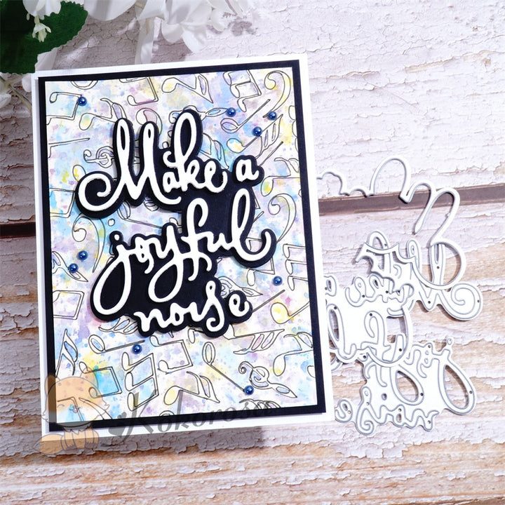 Kokorosa Metal Cutting Dies with "Make a joyful noise" Words