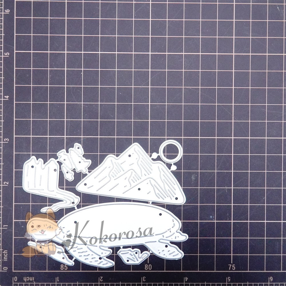 Kokorosa Metal Cutting Dies with Mountain Scenery & Turtle