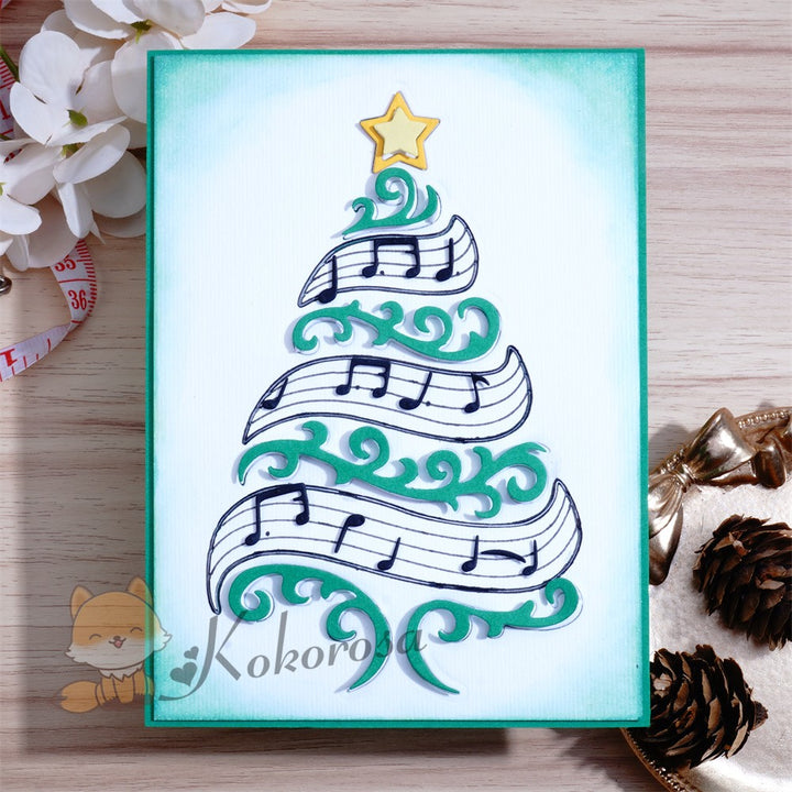 Kokorosa Metal Cutting Dies with Music Christmas Tree