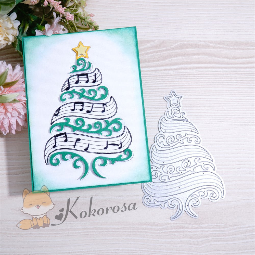 Kokorosa Metal Cutting Dies with Music Christmas Tree