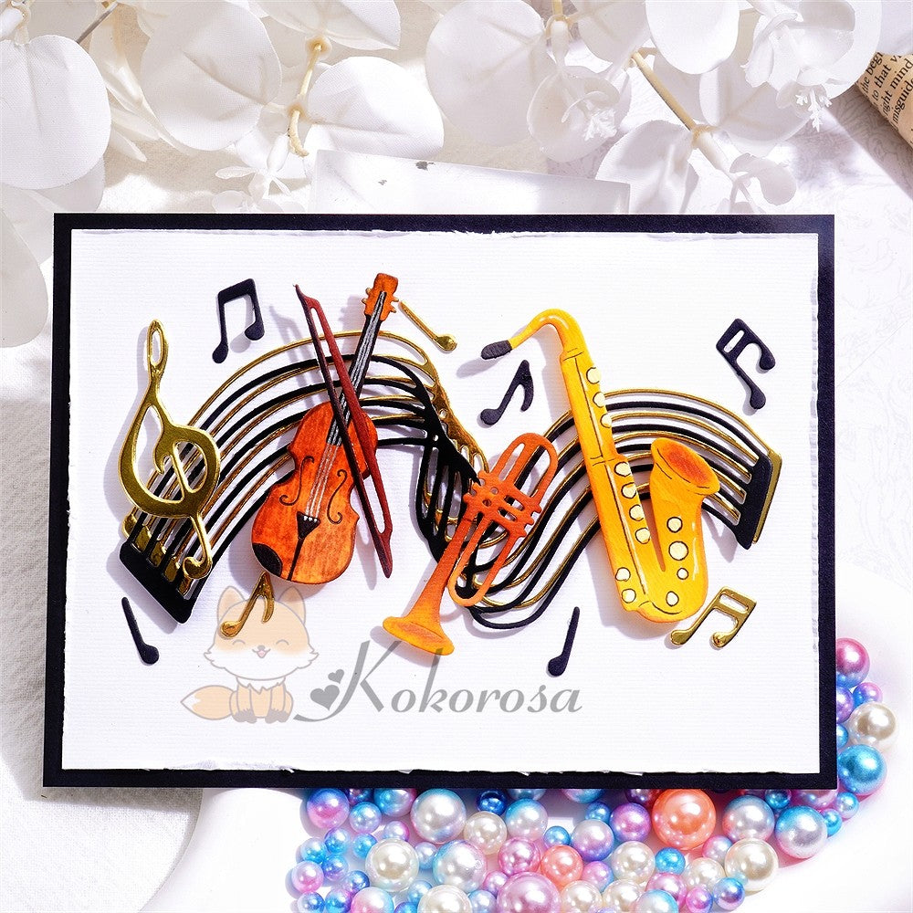 Kokorosa Metal Cutting Dies with Music Notes & Instruments