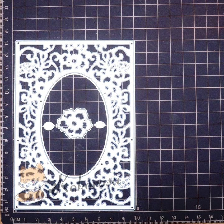Kokorosa Metal Cutting Dies with Oval Centered Flowers Background Board