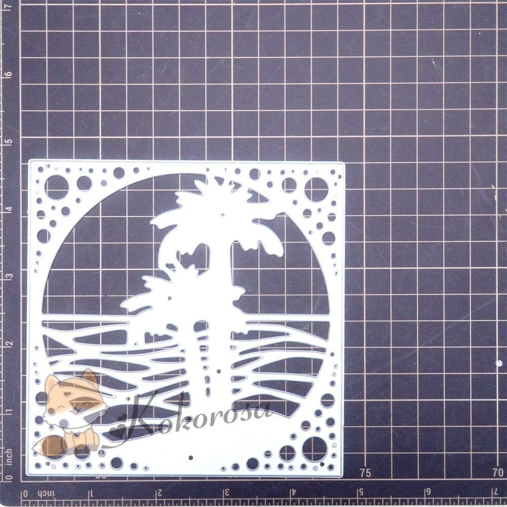 Kokorosa Metal Cutting Dies with Palm Tree Frame Board