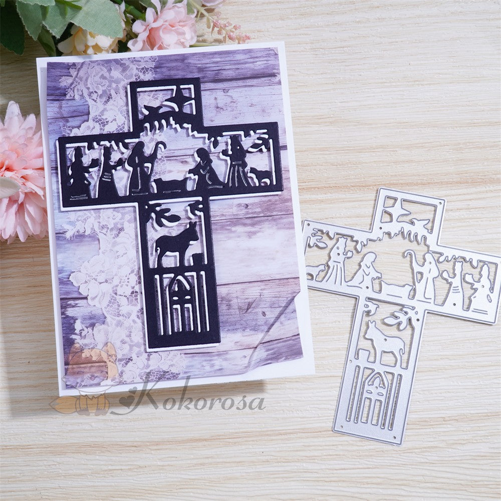 Easter Cross Lamb Metal Die Cuts - Cross & Lamb Wooden Cutting Dies For Scrapbooking, Card Making, Embossing & DIY Crafts
