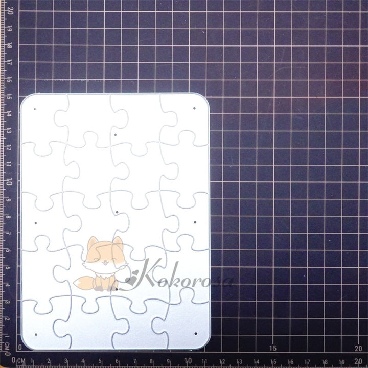 Kokorosa Metal Cutting Dies with Puzzle Pieces Background Board