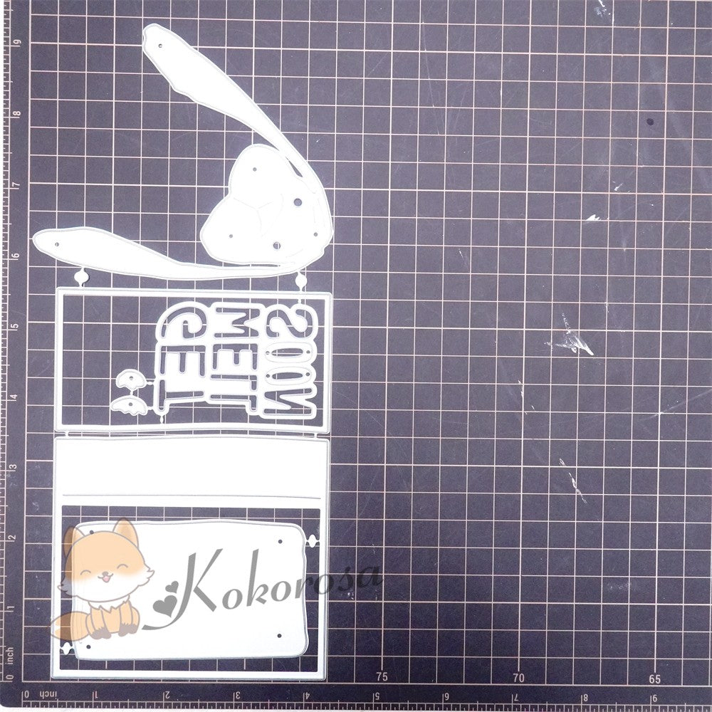 Kokorosa Metal Cutting Dies with Rabbit Background Board