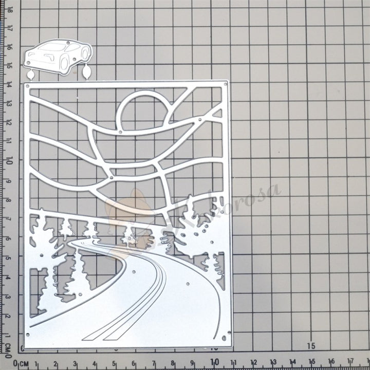 Kokorosa Metal Cutting Dies with Road at Sunset Background Board