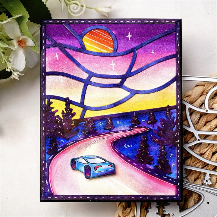 Kokorosa Metal Cutting Dies with Road at Sunset Background Board