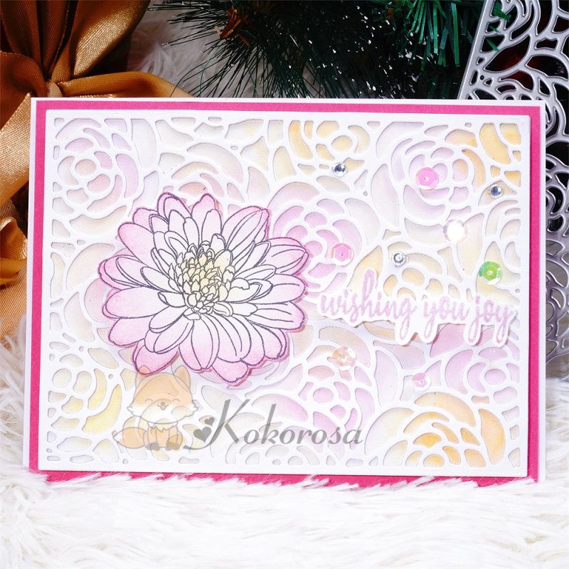 Kokorosa Metal Cutting Dies with Roses Background Board