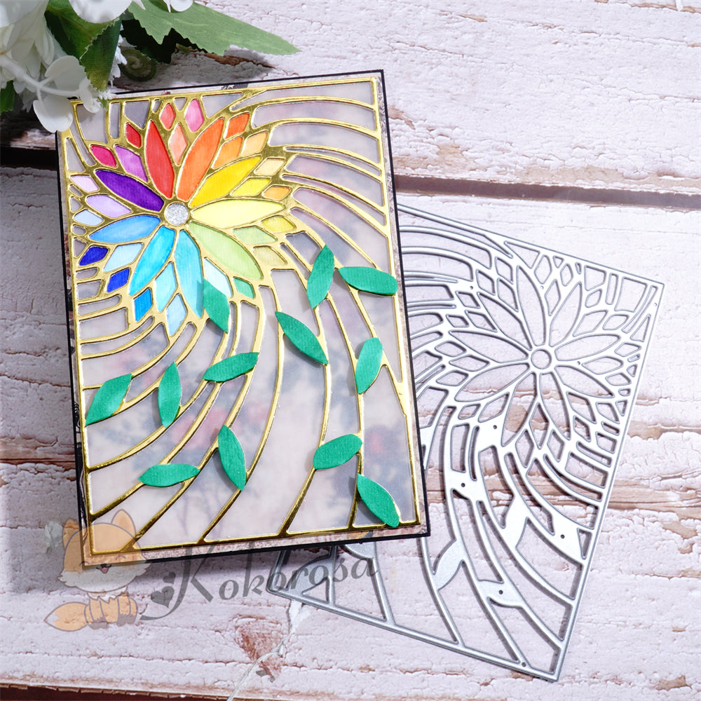 Kokorosa Metal Cutting Dies with Rotating Flower Background Board