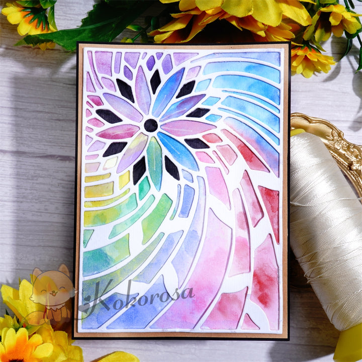 Kokorosa Metal Cutting Dies with Rotating Flower Background Board