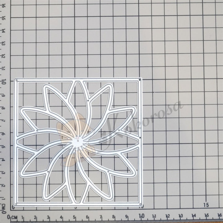 Kokorosa Metal Cutting Dies with Rotating Flower Pattern Frame Board