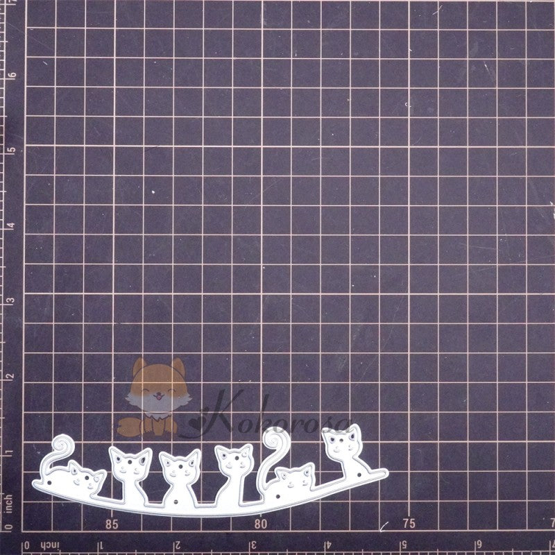 Kokorosa Metal Cutting Dies with Row of Cute Kittens