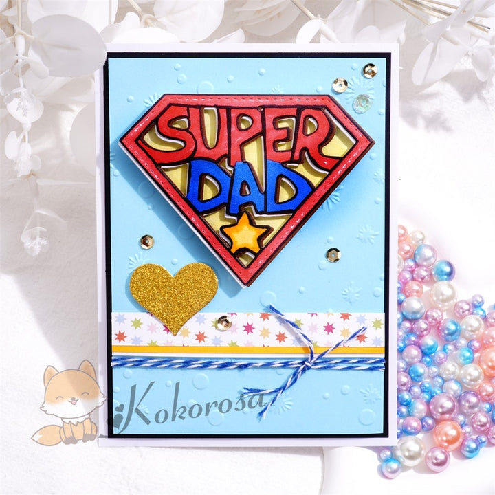 Kokorosa Metal Cutting Dies with "SUPER DAD" Word
