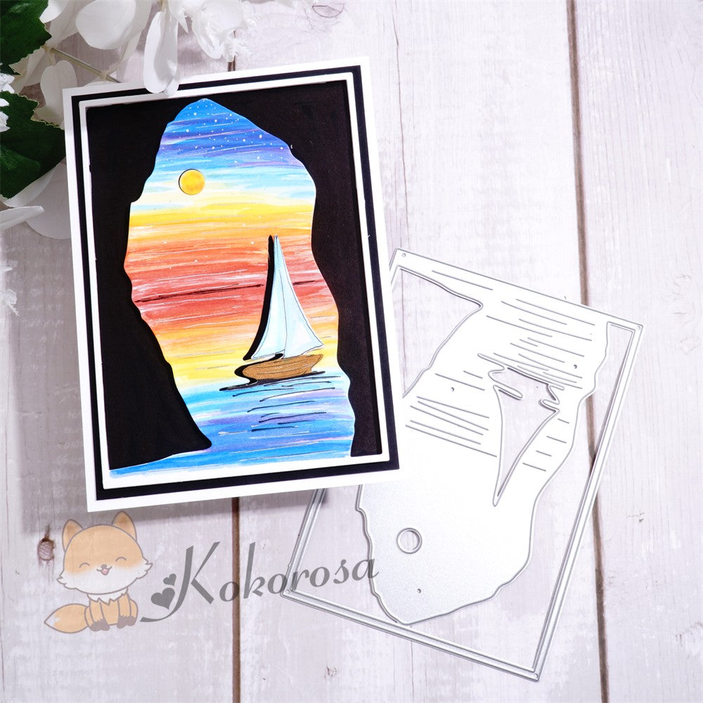 Kokorosa Metal Cutting Dies with Sailing in Cave Background Board