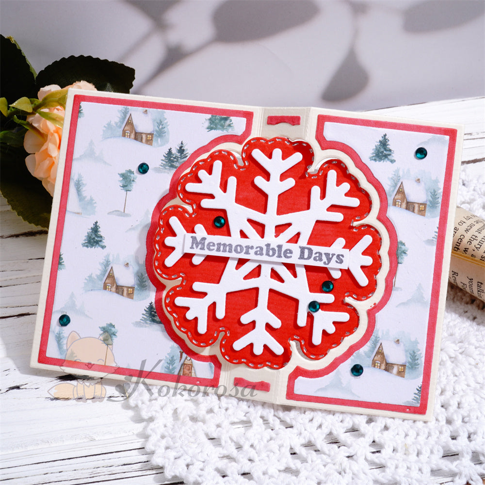 Kokorosa Metal Cutting Dies with Snowflake Background Board