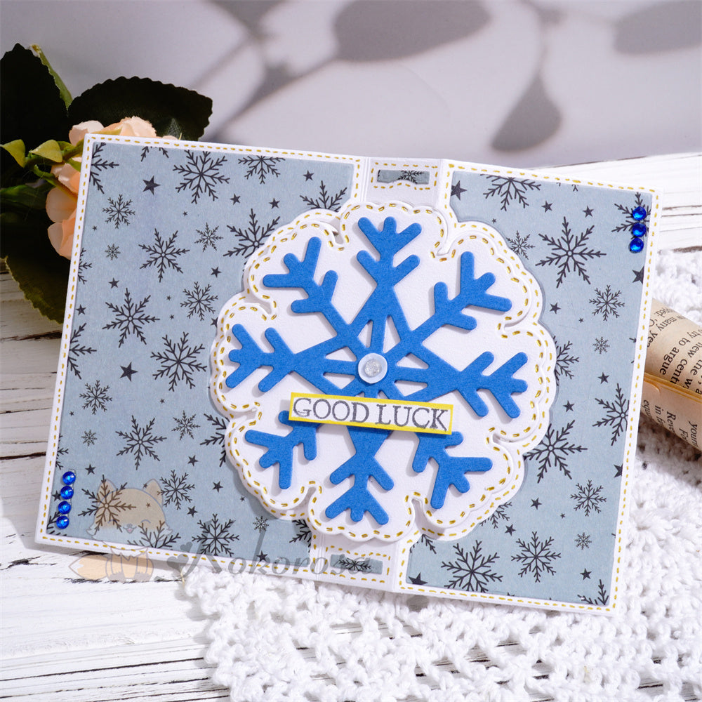 Kokorosa Metal Cutting Dies with Snowflake Background Board