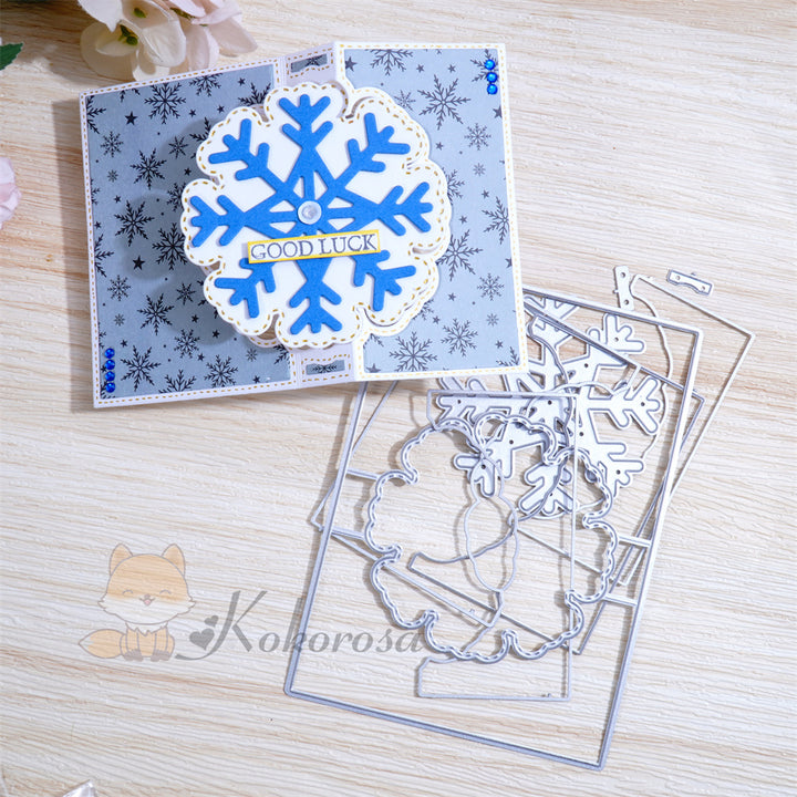 Kokorosa Metal Cutting Dies with Snowflake Background Board