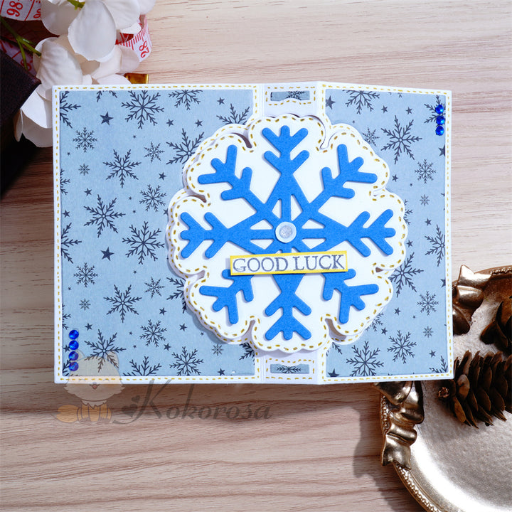 Kokorosa Metal Cutting Dies with Snowflake Background Board