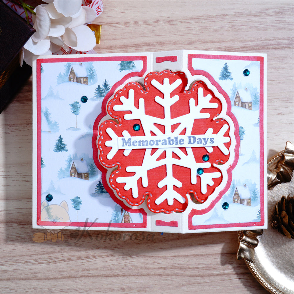 Kokorosa Metal Cutting Dies with Snowflake Background Board