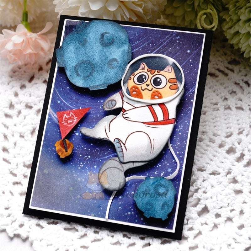 Kokorosa Metal Cutting Dies with Space Astronaut Cat