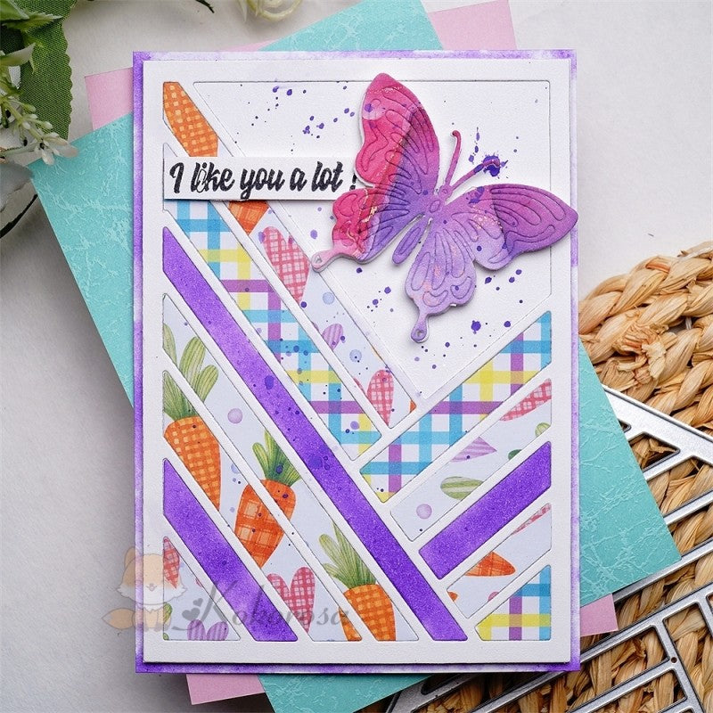 Kokorosa Metal Cutting Dies with Splicing Rectangular & Butterfly Background Board