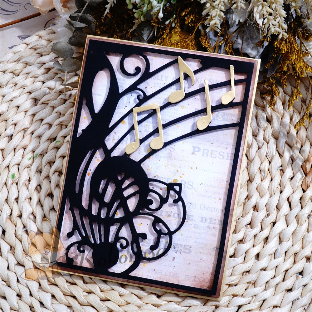 Kokorosa Metal Cutting Dies with Staff & Music Notes Frame Board