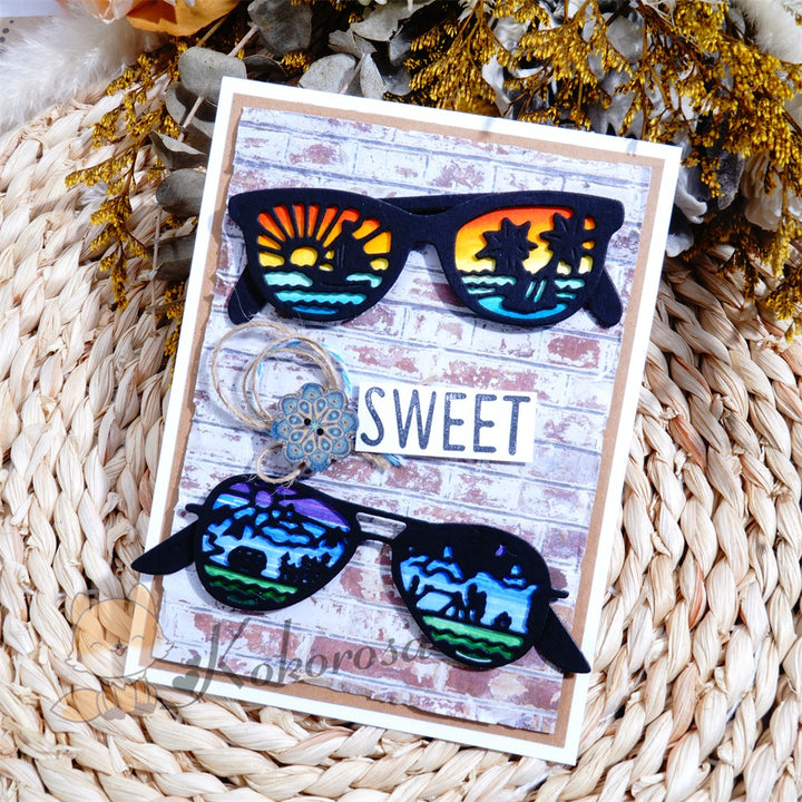 Kokorosa Metal Cutting Dies with Summer Scenery in Sunglasses