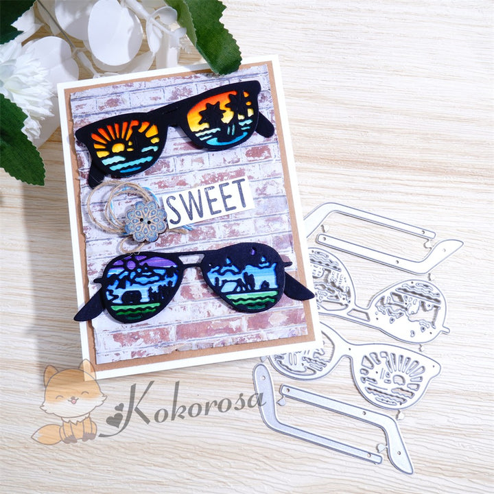 Kokorosa Metal Cutting Dies with Summer Scenery in Sunglasses