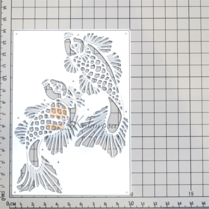 Kokorosa Metal Cutting Dies with Swimming Goldfish Background Board