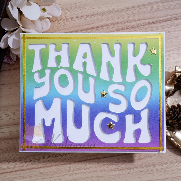 Kokorosa Metal Cutting Dies with "THANK YOU SO MUCH" Word