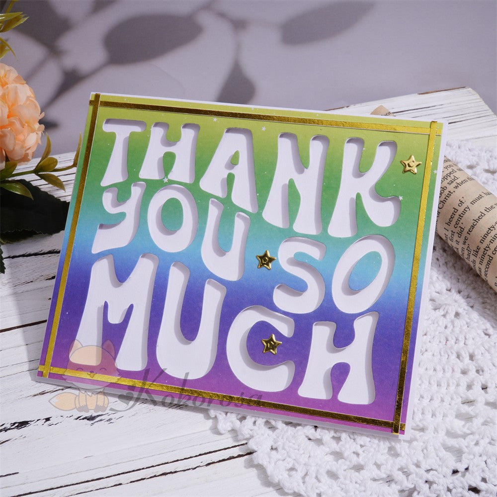 Kokorosa Metal Cutting Dies with "THANK YOU SO MUCH" Word