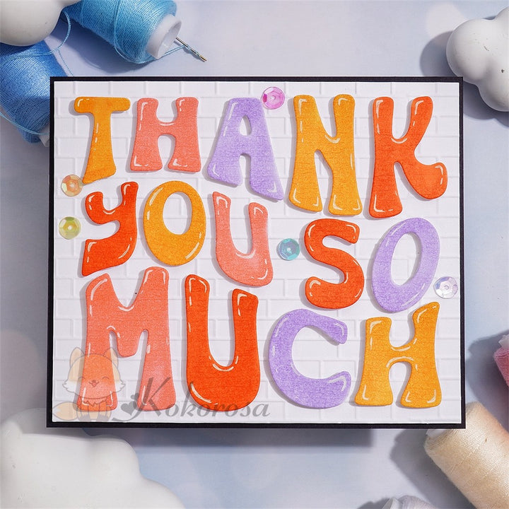 Kokorosa Metal Cutting Dies with "THANK YOU SO MUCH" Word